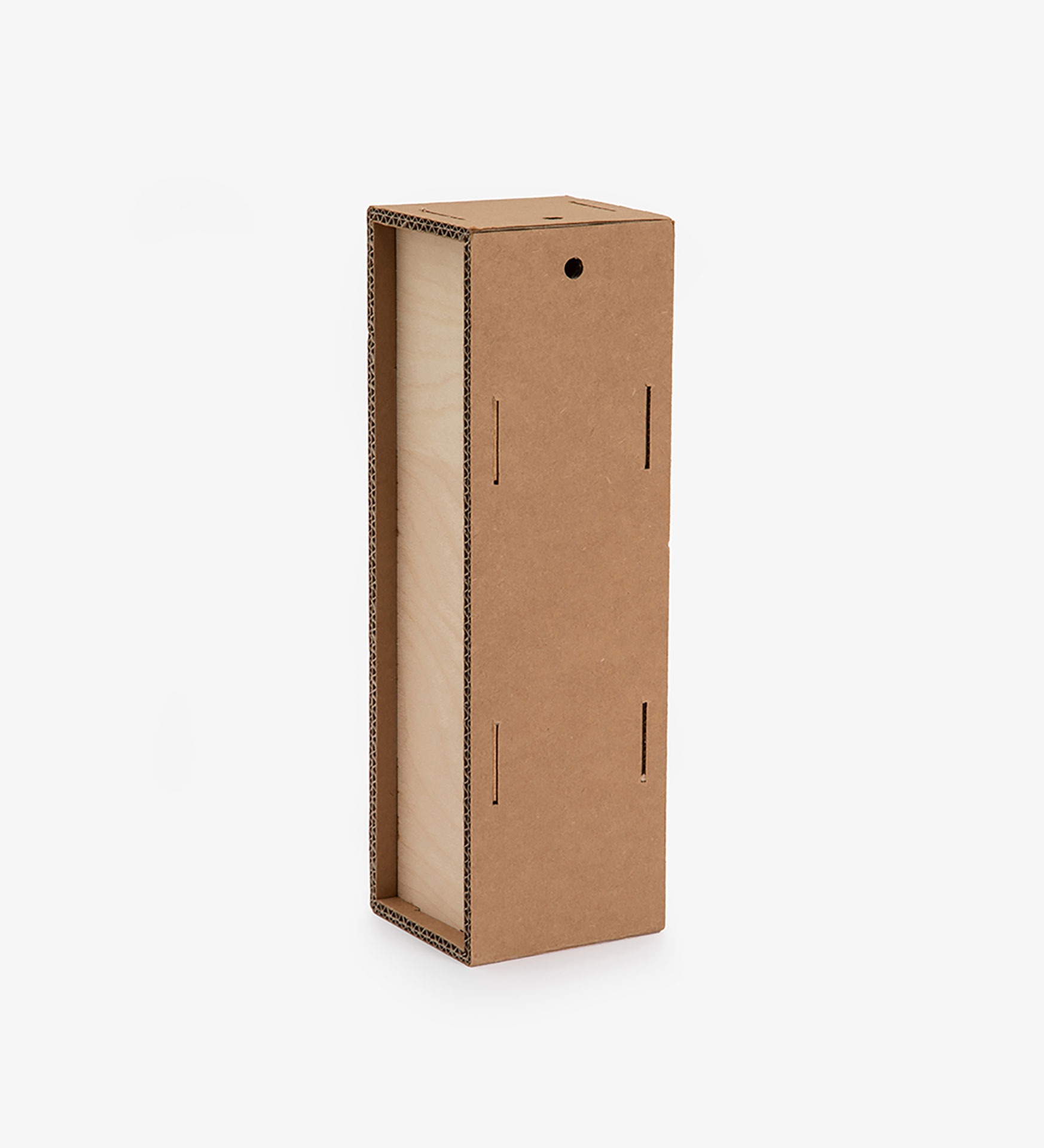 Scatola rettangolare stretta cartone kraft e legno - Paper and Fold