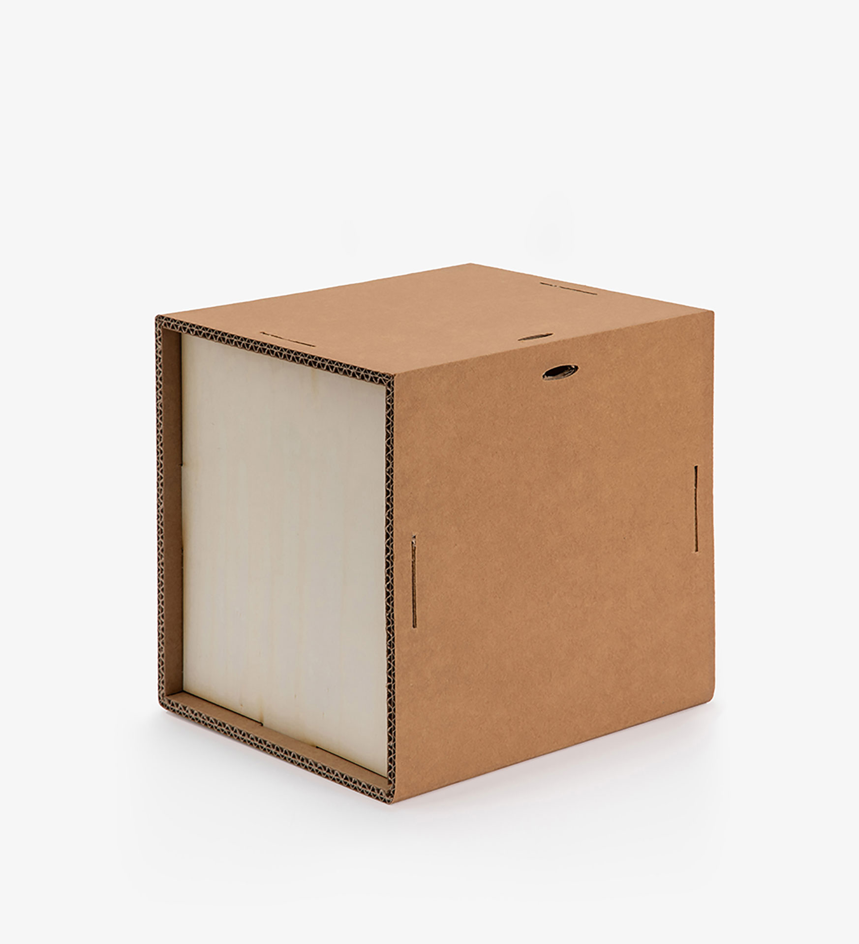 Scatola quadrata cartone kraft e legno - Paper and Fold